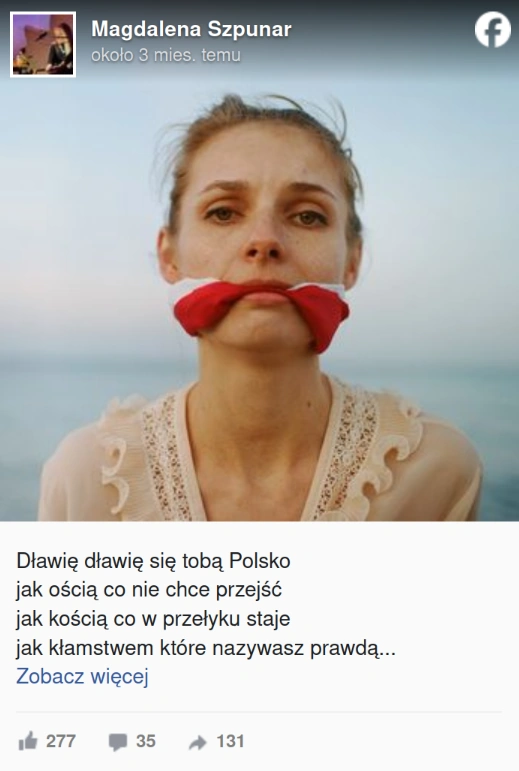 Magdalena Szpunar. Dławię się tobą Polsko